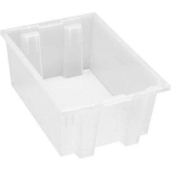 Quantum Storage - 65 Lb Load Capacity Clear Polypropylene Tote Container - Stacking, Nesting, 8" Long x 13-1/2" Wide x 19-1/2" High - Exact Tool & Supply