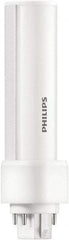 Philips - 5 Watt LED Commercial/Industrial 4 Pin Lamp - 3,500°K Color Temp, 580 Lumens, 60 Volts, PLC, 50,000 hr Avg Life - Exact Tool & Supply
