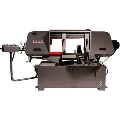 Jet - 19-1/4 x 4" Max Capacity, Semi-Automatic Variable Speed Pulley Horizontal Bandsaw - 90 to 370 SFPM Blade Speed, 230/460 Volts, 45 & 90°, 3 hp, 3 Phase - Exact Tool & Supply