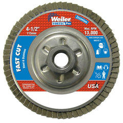 ‎4-1/2″ Vortec Pro Abrasive Flap Disc, Angled, Aluminum Backing, 60Z, 5/8″-11 UNC Nut - Exact Tool & Supply