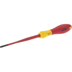 Wiha - 3.5mm Blade Width, Slotted Screwdriver - 100mm Blade Length, Impact & Chemical Resistant Handle - Exact Tool & Supply