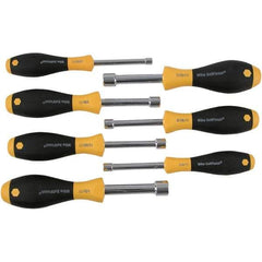 Wiha - 7 Piece, 3/16 to 1/2" Nut Driver Set - Hollow Shaft, Cushion Grip Handle - Exact Tool & Supply