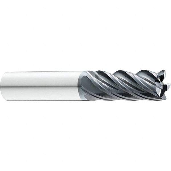 SGS - 5/16", 5/8" LOC, 5/16" Shank Diam, 2-1/2" OAL, 5 Flute, Solid Carbide Square End Mill - Single End, AlTiN Finish, Spiral Flute, 37° Helix, Centercutting, Right Hand Cut, Right Hand Flute, Series Z5S - Exact Tool & Supply