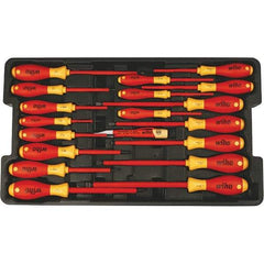 Wiha - 19 Piece Slotted, Phillips, Square & Terminal Xeno Screwdriver Set - Comes in Box - Exact Tool & Supply