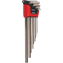 Wiha - 9 Piece, L-Key Long Arm Hex Key Set - 1.5 to 10mm Range, Nickel Plated - Exact Tool & Supply