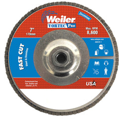 ‎7″ Vortec Pro Abrasive Flap Disc, Angled, Aluminum Backing, 60Z, 5/8″-11 UNC Nut - Exact Tool & Supply