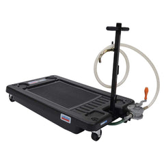 Lincoln - Oil Drain Containers; Type: Oil Drain w/Casters ; Container Size: 17 Gal. ; Color: Black; white ; Hose Length: 72 (Inch) - Exact Tool & Supply