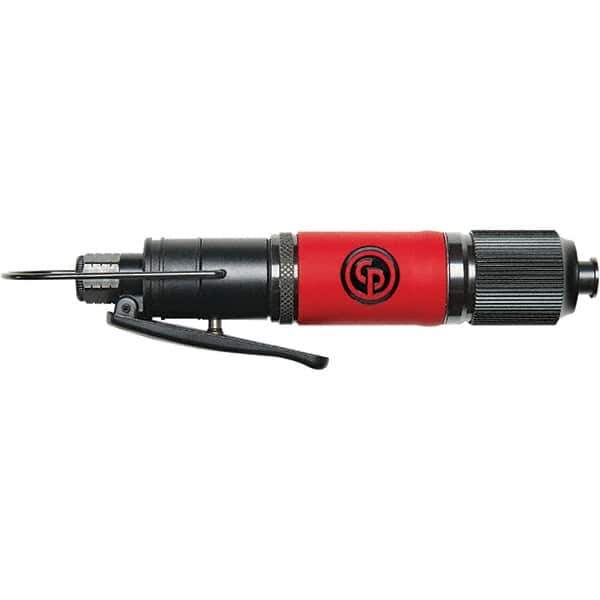 Chicago Pneumatic - 1/4" Bit Holder, 1,300 RPM, Pistol Grip Handle Air Screwdriver - 2-1/2 to 5.8 Ft/Lb Torque, 1/4" Inlet, 14.8 CFM - Exact Tool & Supply