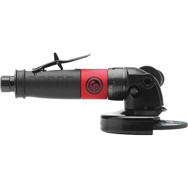 Chicago Pneumatic - 5" Wheel Diam, 12,000 RPM, Pneumatic Angle & Disc Grinder - 5/8-11 Spindle, 56 CFM, Rear Exhaust - Exact Tool & Supply