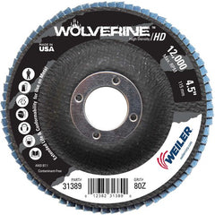 4 1/2″ - 7/8″ - 80 Grit - T29 Zirconium Wolverine Fast Cut Flap Disc - Exact Tool & Supply