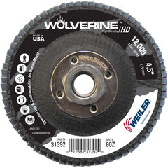 4-1/2″ Vortec Pro High Density Abrasive Flap Disc, Flat, Phenolic Backing, 80Z, 5/8″-11 UNC Nut - Exact Tool & Supply