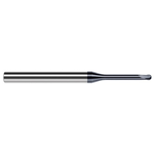 ‎1/4″ Dia. × 1/4″ Shank × 0.2″ DOC × 2-1/2″ OAL, Carbide AlTiN, 2 Flute, Ballnose End Mill - Exact Tool & Supply