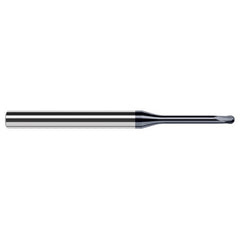 ‎1/4″ Dia. × 1/4″ Shank × 0.2″ DOC × 2-1/2″ OAL, Carbide AlTiN, 2 Flute, Ballnose End Mill - Exact Tool & Supply