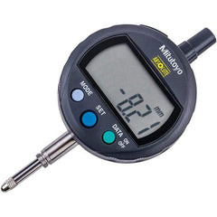 Mitutoyo - 0 to 12.7mm Range, 0.001mm Graduation, Electronic Drop Inidicator - Flat Back, 0.02mm Accuracy, LCD Display, Metric - Exact Tool & Supply