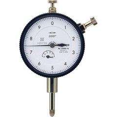Mitutoyo - 1/2" Range, 0-10 Dial Reading, 0.0001" Graduation Dial Drop Indicator - 57mm Dial, 0.01" Range per Revolution, 0.0001" Accuracy, Revolution Counter - Exact Tool & Supply