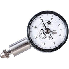 Mitutoyo - 0.1" Range, 0-20-0 Dial Reading, 0.001" Graduation Dial Drop Indicator - 1.22" Dial, 0.04" Range per Revolution, 0.001" Accuracy, Revolution Counter - Exact Tool & Supply