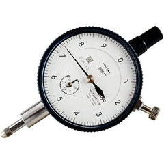 Mitutoyo - 1/4" Range, 0-10 Dial Reading, 0.0001" Graduation Dial Drop Indicator - 57mm Dial, 0.01" Range per Revolution, 0.0001" Accuracy, Revolution Counter - Exact Tool & Supply