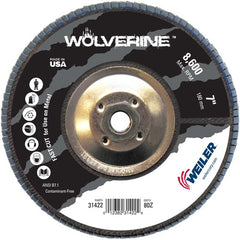 7″ Vortec Pro Abrasive Flap Disc, Flat, Phenolic Backing, 80Z, 5/8″-11 UNC Nut - Exact Tool & Supply