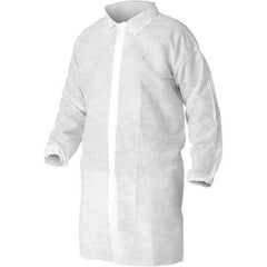 KleenGuard - 3XL, White Lab Coat - SMMMS Material, Snap Front, Elastic Cuffs - Exact Tool & Supply