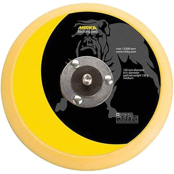 Mirka - 6" Diam Adhesive/PSA Disc Backing Pad - Medium Density, 12,000 RPM - Exact Tool & Supply