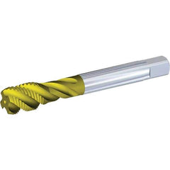 Kennametal - 1/4-19 G G Internal Thread Taper Thread Forming Tap - Solid Carbide, TiN Finish, 100mm OAL, 15mm Thread Length, Right Hand Thread, Series T857 - Exact Tool & Supply