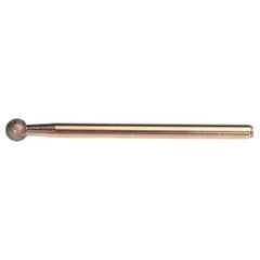 1/4″ Electroplated CBN Mandrel 100 Grit Spherical Ball end - Exact Tool & Supply