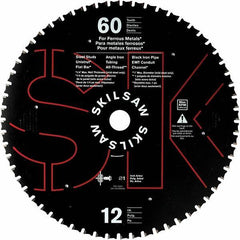 Skilsaw - 12" Diam, 1" Arbor Hole Diam, 60 Tooth Wet & Dry Cut Saw Blade - Carbide-Tipped, Cutoff Action, Standard Round Arbor - Exact Tool & Supply