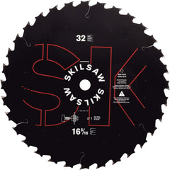 Skilsaw - 16-5/16" Diam, 1" Arbor Hole Diam, 32 Tooth Wet & Dry Cut Saw Blade - Carbide-Tipped, Cutoff Action, Standard Round Arbor - Exact Tool & Supply