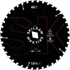 Skilsaw - 10-1/4" Diam, 1" Arbor Hole Diam, 40 Tooth Wet & Dry Cut Saw Blade - Cermet-Tipped, Cutoff Action, Diamond Arbor - Exact Tool & Supply