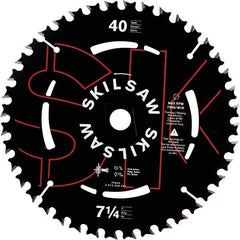 Skilsaw - 7-1/4" Diam, 5/8" Arbor Hole Diam, 40 Tooth Wet & Dry Cut Saw Blade - Carbide-Tipped, Cutoff Action, Diamond Arbor - Exact Tool & Supply