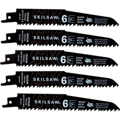 Skilsaw - 9" Long x 1" Thick, Bi-Metal Reciprocating Saw Blade - Straight Profile, 5 to 8 TPI, Toothed Edge, Universal Shank - Exact Tool & Supply