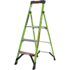 Little Giant Ladder - 3 Steps, 5' High, Type IA Rating, Fiberglass Step Ladder - 300 Lb Capacity, 20-1/2" Base Width - Exact Tool & Supply