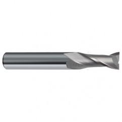 25/64 Dia. x 2-1/2 Overall Length 2-Flute Square End Solid Carbide SE End Mill-Round Shank-Center Cut-Uncoated - Exact Tool & Supply