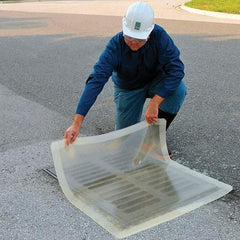 UltraTech - 3-1/2' Long x 35' Wide, Polyurethane/Mesh Drain Seal - 42" Diam, Clear, Use for Spill Response - Exact Tool & Supply