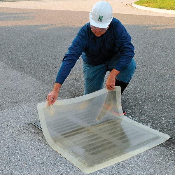 UltraTech - 4-1/2' Long x 45' Wide, Polyurethane/Mesh Drain Seal - Clear, Use for Spill Response - Exact Tool & Supply