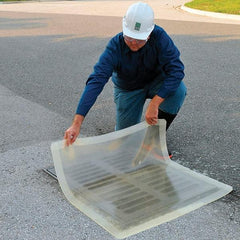 UltraTech - 58" Long x 15' Wide, Polyurethane/Mesh Drain Seal - Clear, Use for Spill Response - Exact Tool & Supply