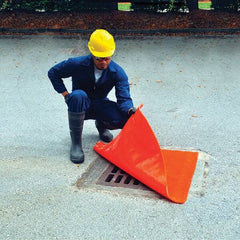 UltraTech - 3-1/2' Long x 35' Wide, Polyurethane/Mesh Drain Seal - Orange, Use for Spill Response - Exact Tool & Supply