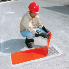 UltraTech - 58" Long x 3' Wide, Polyurethane/Mesh Drain Seal - Orange, Use for Spill Response - Exact Tool & Supply