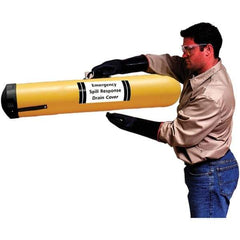 UltraTech - 2-1/2' Long x 6' Wide, Polyethylene Drain Seal - Yellow/Black, Use for Spill Response - Exact Tool & Supply