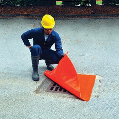 UltraTech - 4-1/2' Long x 45' Wide, Polyurethane/Mesh Drain Seal - Orange, Use for Spill Response - Exact Tool & Supply