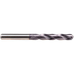 Emuge - 4.2mm 140° Solid Carbide Jobber Drill - TiAlN Finish, Right Hand Cut, Spiral Flute, Cylindrical Shank, 74mm OAL, Four Facet Point - Exact Tool & Supply