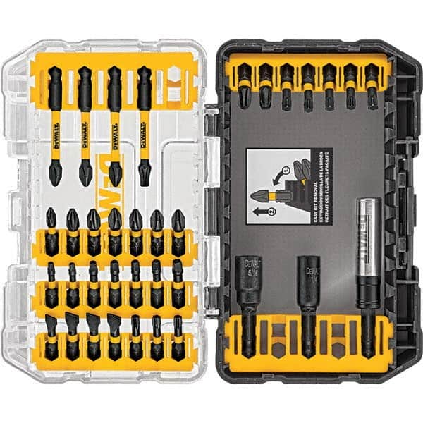 DeWALT - Power & Impact Screwdriver Bit Sets Point Type: Nut Driver; Phillips; Slotted; Torx Drive Size: 0.25 - Exact Tool & Supply