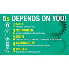 NMC - Banners Message Type: Safety Reinforcement & Motivational Legend: 5s Depends On You - Exact Tool & Supply