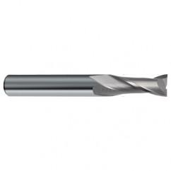 1/2 Dia. x 4-1/2 Overall Length 2-Flute Square End Solid Carbide SE End Mill-Round Shank-Center Cut-Uncoated - Exact Tool & Supply