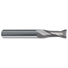 1/2 Dia. x 4-1/2 Overall Length 2-Flute Square End Solid Carbide SE End Mill-Round Shank-Center Cut-Uncoated - Exact Tool & Supply