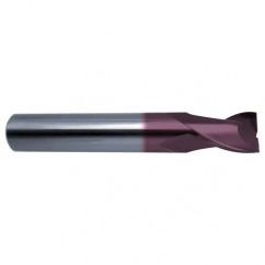 25/64 Dia. x 2-1/2 Overall Length 2-Flute Square End Solid Carbide SE End Mill-Round Shank-Center Cut-Firex - Exact Tool & Supply