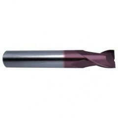 25/64 Dia. x 2-1/2 Overall Length 2-Flute Square End Solid Carbide SE End Mill-Round Shank-Center Cut-Firex - Exact Tool & Supply
