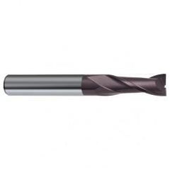 1/2 Dia. x 4-1/2 Overall Length 2-Flute Square End Solid Carbide SE End Mill-Round Shank-Center Cut-Firex - Exact Tool & Supply