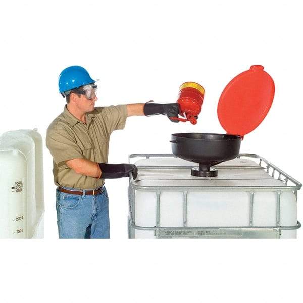 UltraTech - 11-1/2" High x 22" Diam, Polyethylene, Burp Free Funnel - 5 Gal Drum/Pail Capacity - Exact Tool & Supply