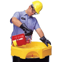 UltraTech - 9-1/2" High x 29" Diam, Polyethylene, Manual Closing Bung Funnel - 6 Gal Drum/Pail Capacity - Exact Tool & Supply